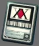 Gray-green hunter license card with a red and black emblem and barcode.