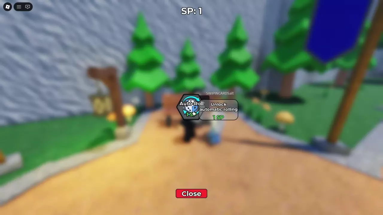 Auto-Roll skill tooltip showing the automatic rolling unlock and its 1 SP cost.